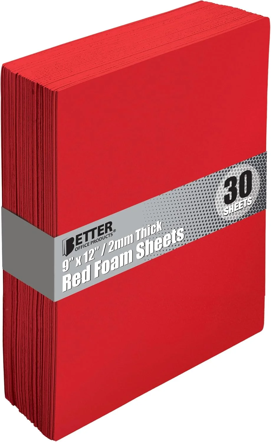 برگه‌های فوم EVA قرمز Better Office Products، بسته‌ی 30 عددی، ضخامت 2 میلی‌متر، 9 در 12 اینچ، رنگ قرمز، برای هنر و صنایع دستی، بسته‌ی عمده 30 برگی