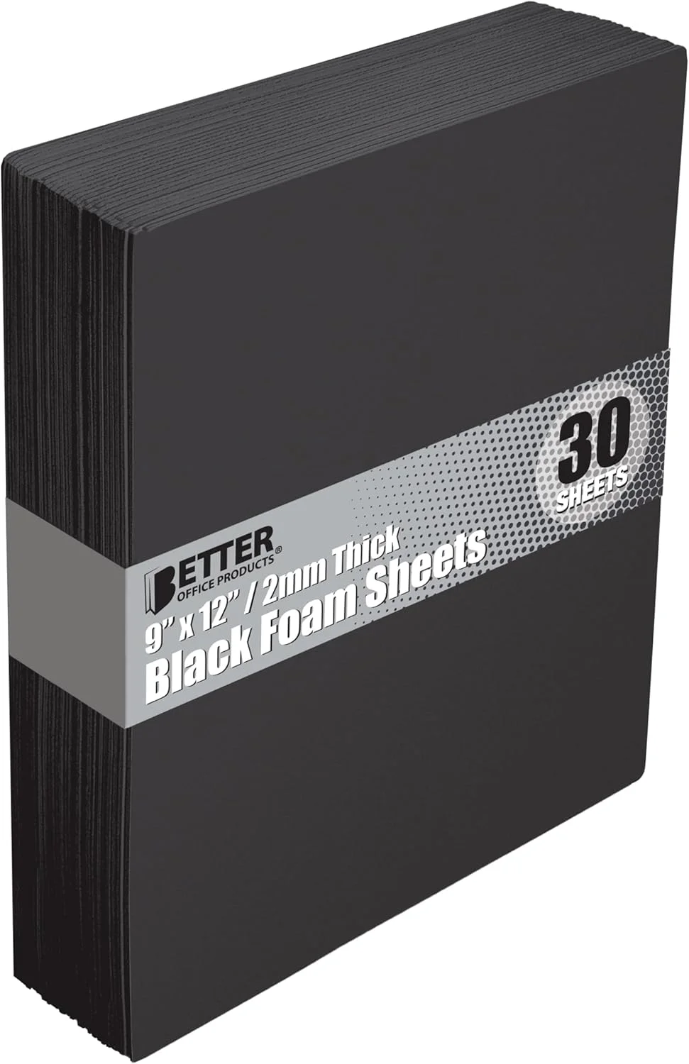 ورق فوم EVA مشکی Better Office Products، بسته 30 عددی، ضخامت 2 میلی متر، 9 x 12 اینچ، رنگ مشکی، برای هنر و صنایع دستی، بسته عمده 30 برگی
