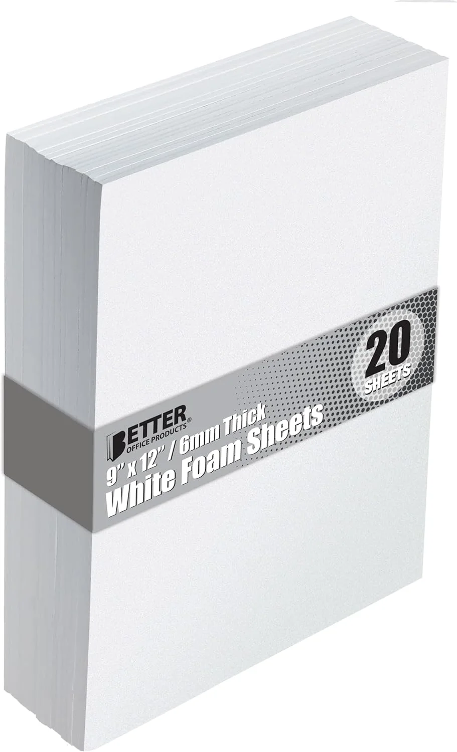 برگه های فوم EVA سفید Better Office Products، بسته 20 عددی، ضخامت فوق العاده 6 میلی متر، 9 × 12 اینچ، رنگ سفید، برای هنر و صنایع دستی، بسته عمده 20 برگی