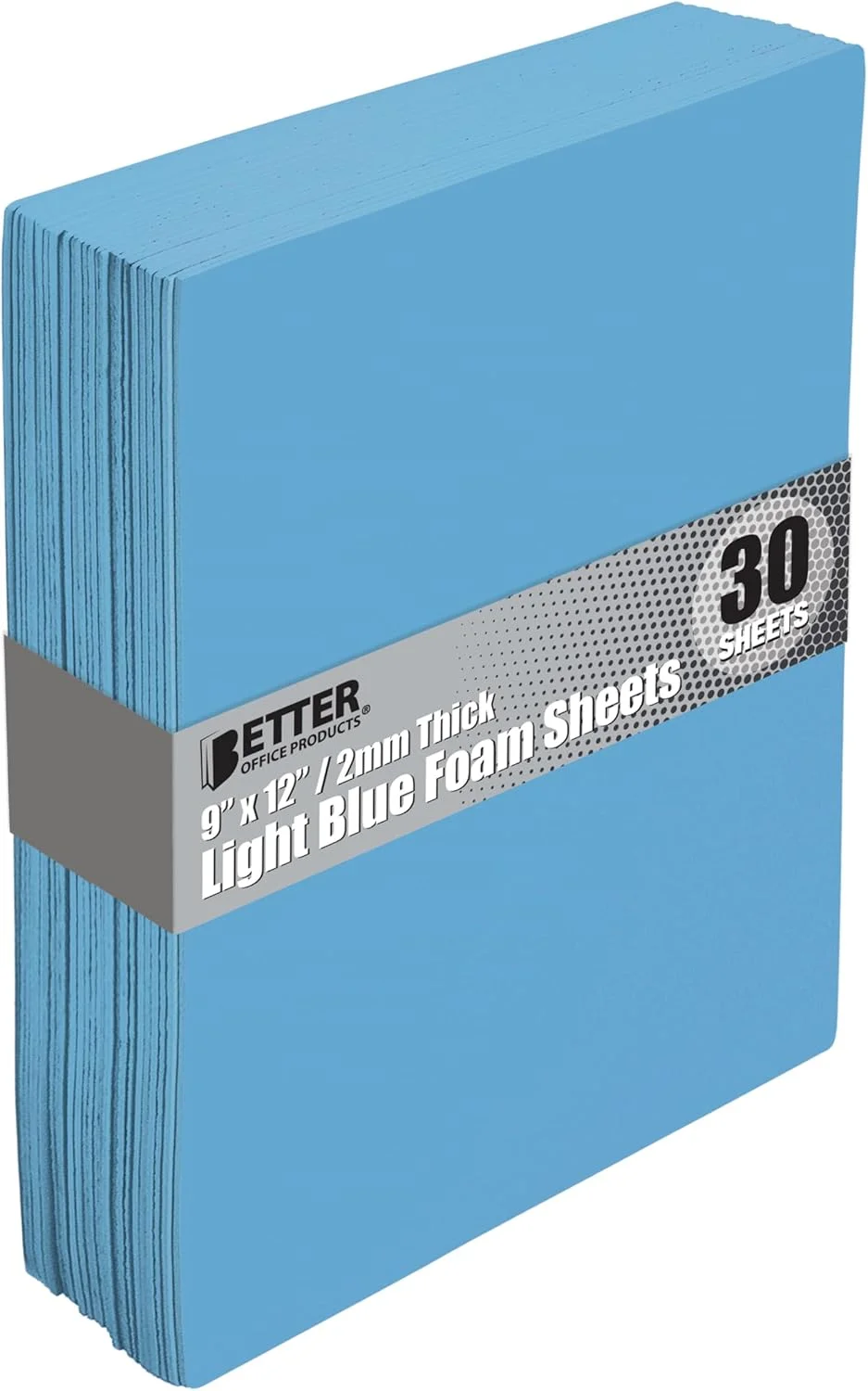 برگه های فوم EVA آبی روشن Better Office Products، بسته 30 عددی، ضخامت 2 میلی متر، 9 × 12 اینچ، رنگ آبی روشن، برای هنر و صنایع دستی، بسته عمده 30 برگی