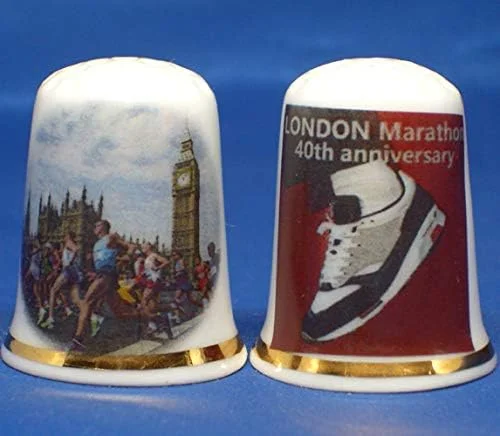 Birchcroft China Thimble - London Marathon 40th Anniversary Commemorative Birchcroft China Thimble - London Marathon 40th Anniversary Commemorative