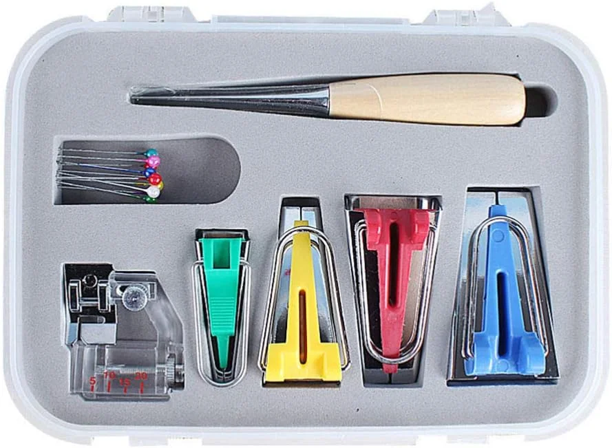 ست نوار اریب ساز برای خیاطی و لحاف دوزی، ابزار لحاف دوزی نوار اریب برای تکه دوزی DIY برند Leunlee ست نوار اریب ساز برای خیاطی و لحاف دوزی، ابزار لحاف دوزی نوار اریب برای تکه دوزی DIY برند Leunlee
