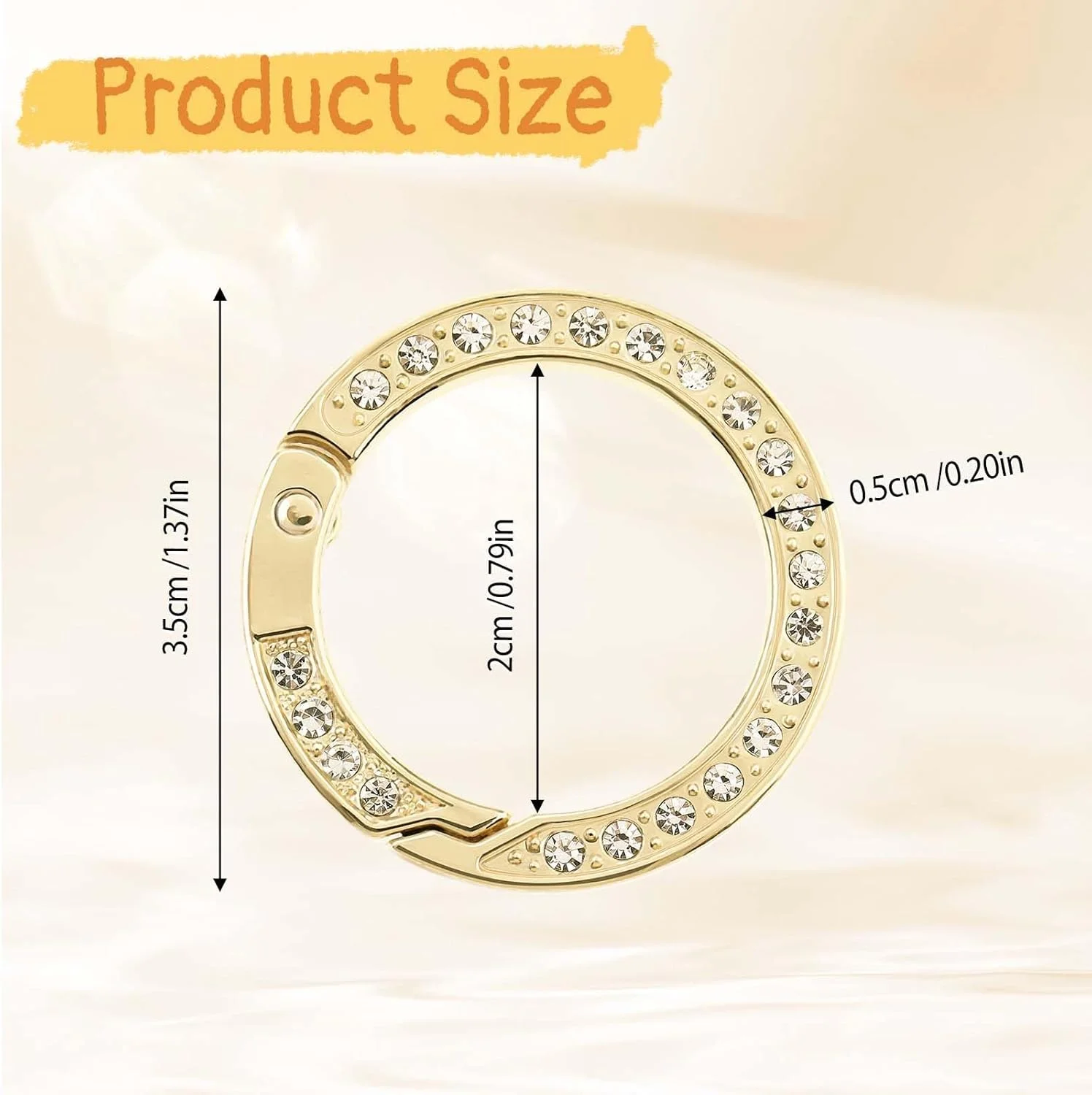 BIGTHREE حلقه جاکلیدی کارابین گرد 4 عددی، جاکلیدی نگین دار، حلقه های فنری طلایی O گیره حلقه جاکلیدی ساده لوازم جانبی DIY برای کیف دستی کیف پول ساخت جاکلیدی ماشین BIGTHREE حلقه جاکلیدی کارابین گرد 4 عددی، جاکلیدی نگین دار، حلقه های فنری طلایی O گیره حلقه جاکلیدی ساده لوازم جانبی DIY برای کیف دستی کیف پول ساخت جاکلیدی ماشین
