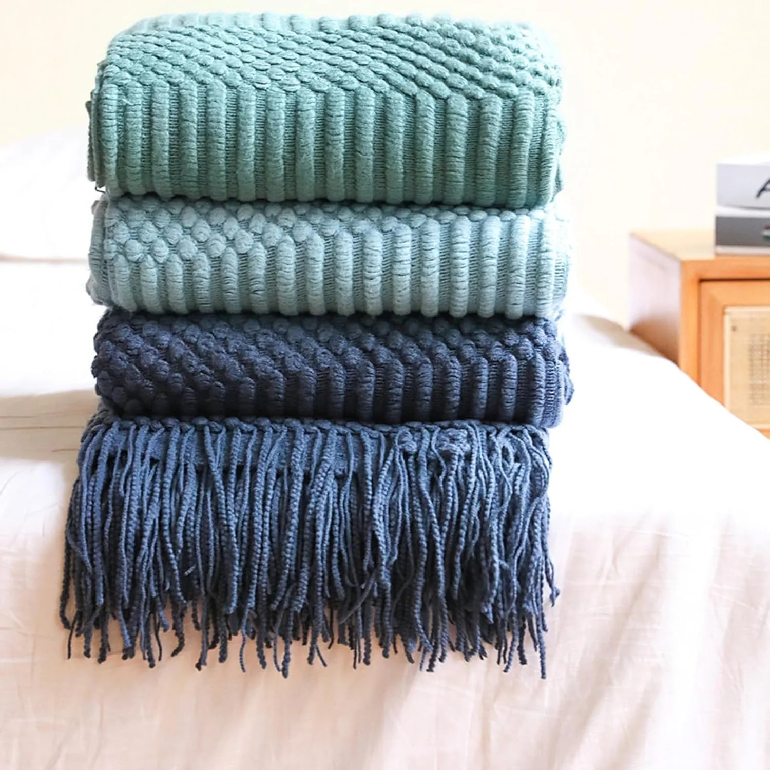 پتو بافت دار بوهوس لنسز، پتوهای توری ضخیم بزرگ، پتوهای لوکس وینتیج لنسز، روکش پتو مبل