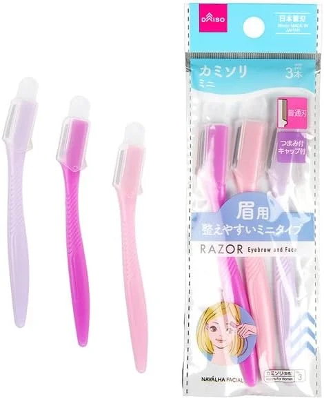 تیغ صورت و ابرو دایسو - ست 3 عددی - بنفش، سفید - پلاستیکی - تیغ ایمنی - مراقبت از صورت و ابرو بانوان