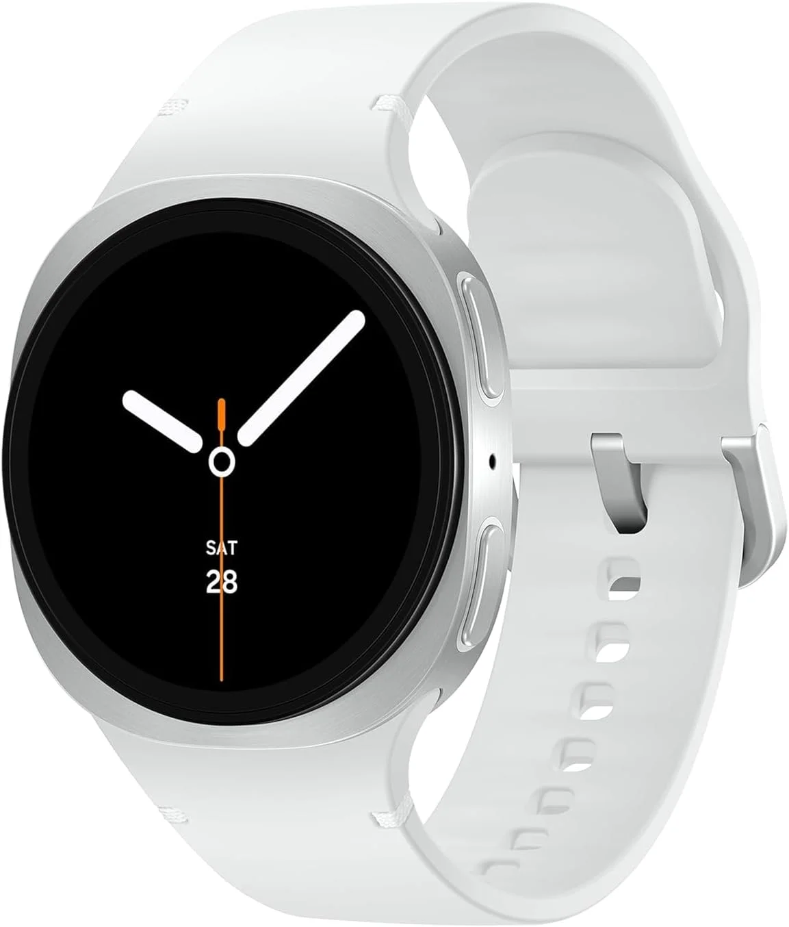 ساعت هوشمند سامسونگ گلکسی Ai Watch 8 نسخه آمریکای لاتین Sm-L330NZ (44 میلی‌متر) بلوتوث، نکات سلامتی، ضربان قلب، خواب تا تمرین، ردیاب تناسب اندام (نقره‌ای/بند سفید SM-L330NZSALTA)