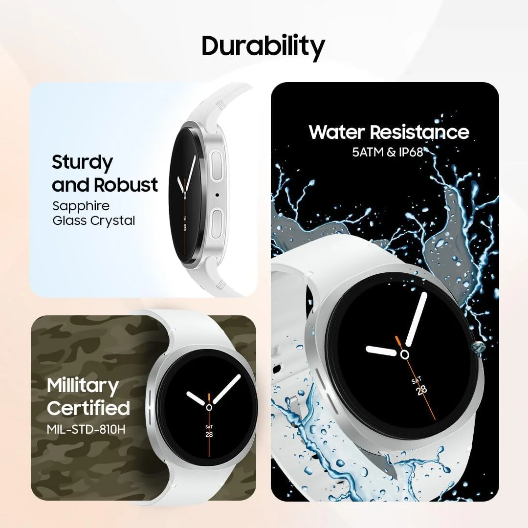 ساعت هوشمند سامسونگ گلکسی Ai Watch 8 نسخه آمریکای لاتین Sm-L330NZ (44 میلیمتر) بلوتوث، نکات سلامتی، ضربان قلب، خواب تا تمرین، ردیاب تناسب اندام (نقرهای/بند سفید SM-L330NZSALTA) ساعت هوشمند سامسونگ گلکسی Ai Watch 8 نسخه آمریکای لاتین Sm-L330NZ (44 میلیمتر) بلوتوث، نکات سلامتی، ضربان قلب، خواب تا تمرین، ردیاب تناسب اندام (نقرهای/بند سفید SM-L330NZSALTA)