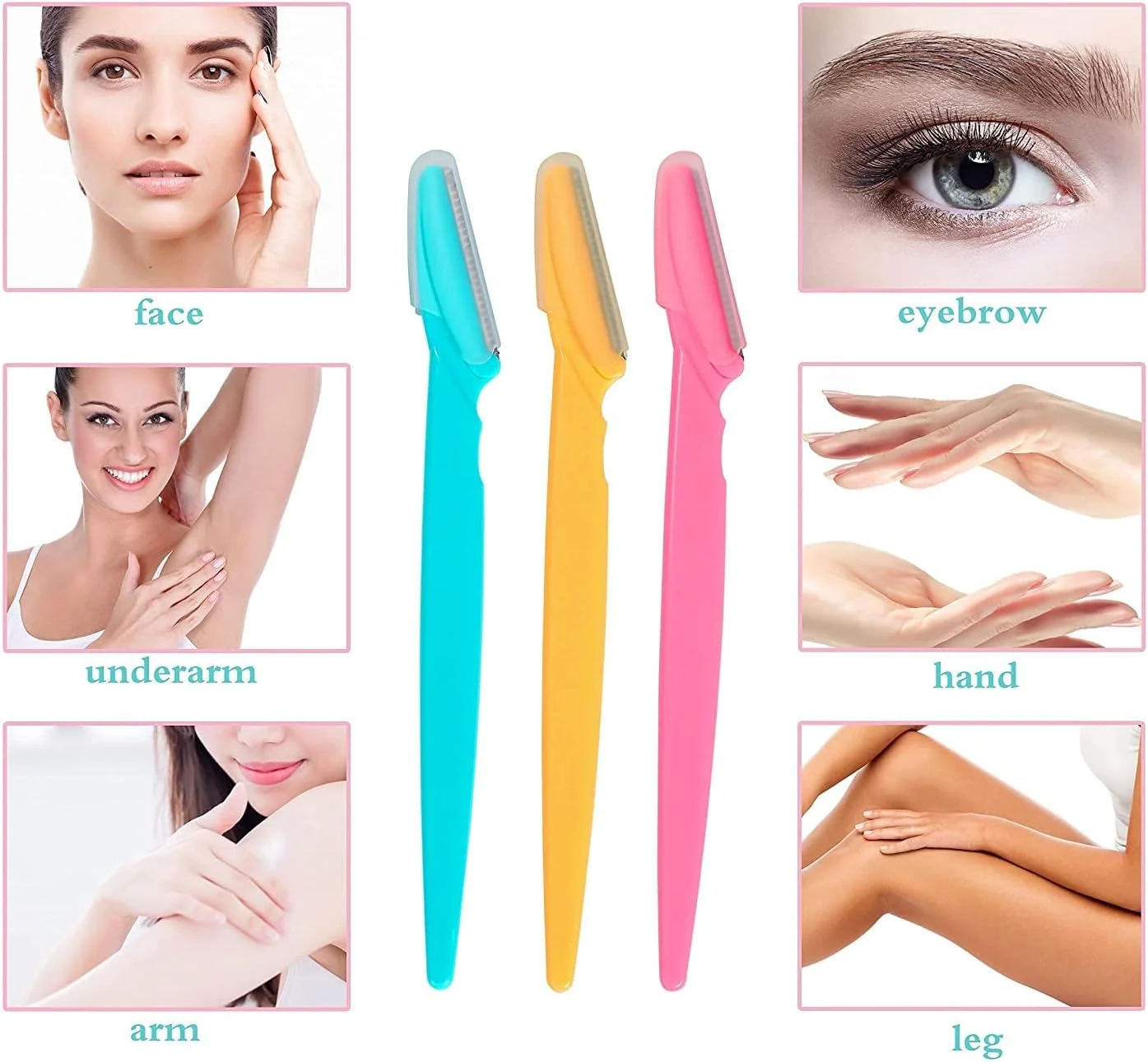 تیغ ابرو DDSHUN، اصلاح کننده و حالت دهنده ابرو، از بین برنده موهای صورت، ابزار لایه برداری و درماپلنینگ با پوشش دقیق، مناسب برای آرایش و لایه برداری پوست خانم ها و آقایان - 24 عدد