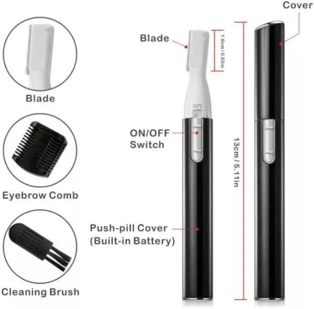 موکن ابرو برقی زنانه کارسوریز، مینی ریش تراش قابل حمل ابرو، موبر بدون درد صورت به همراه شانه، بدون ایجاد حس کشیدگی برای صورت، چانه، لب بالا، گردن، موهای کرکی (صورتی)