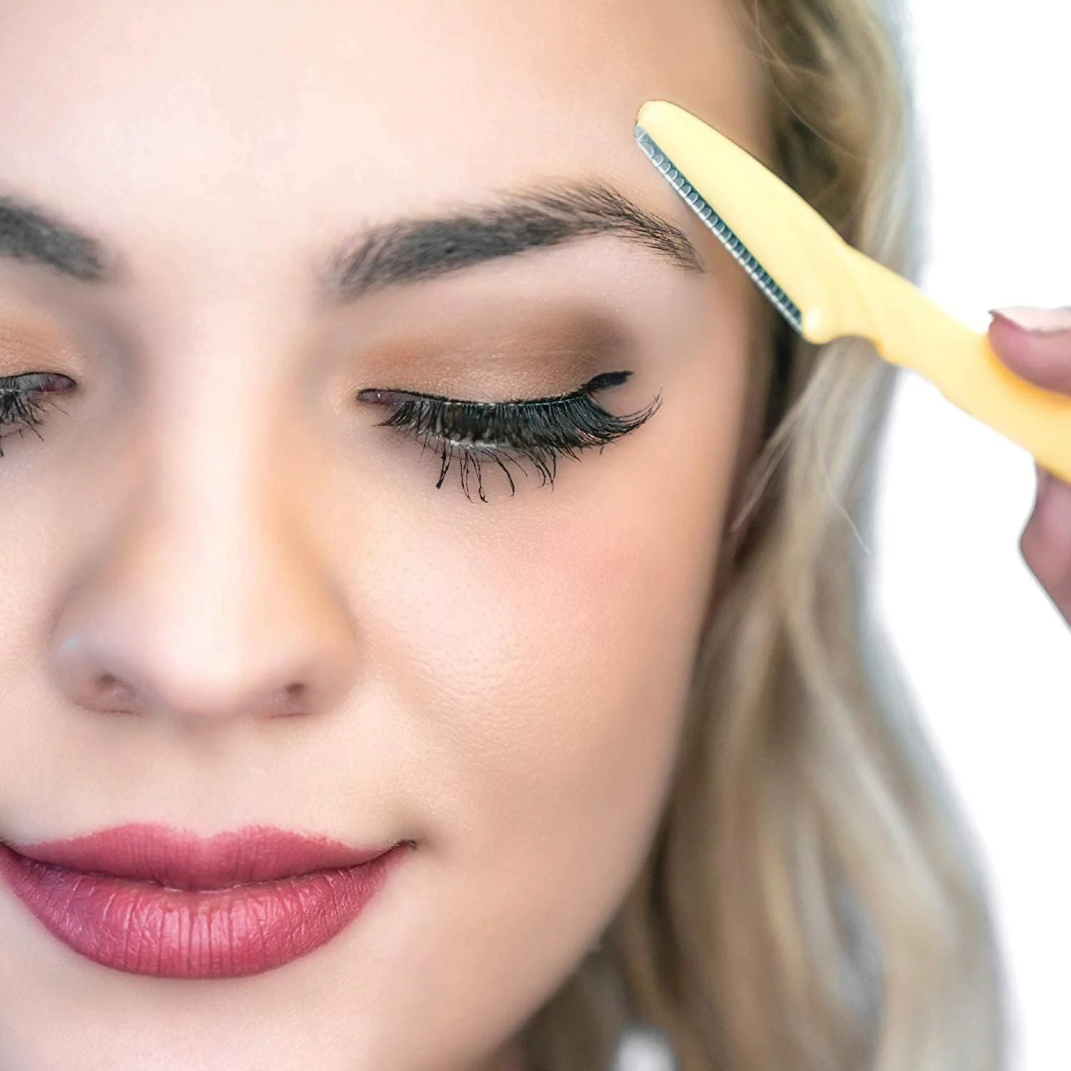 تیغ ابرو زنانه HIQUAY، بسته 3 عددی، شکل دهنده ابرو تاشو، ابزار درماپلنینگ برای از بین بردن ایمن و آسان موهای صورت، لایه برداری صورت، از بین بردن موهای صورت و اصلاح بدن