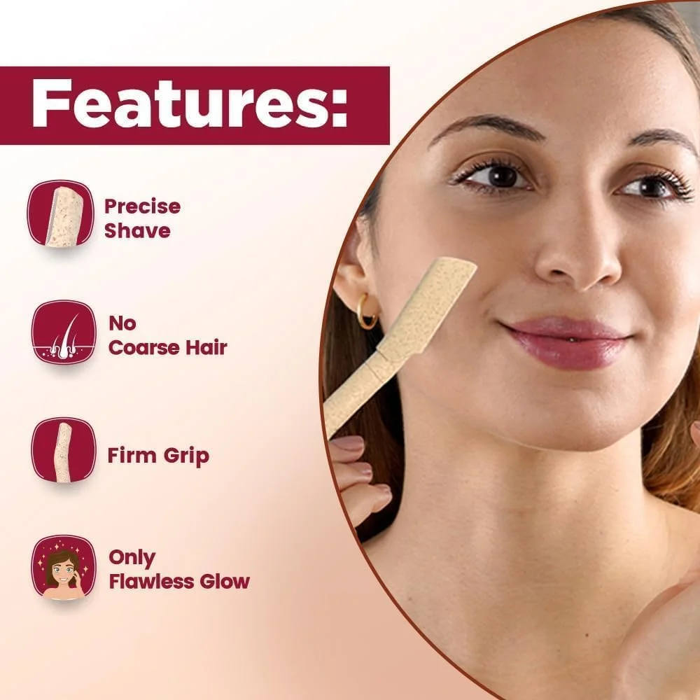 تیغ ابرو 3 عددی HIQUAY برای زنان و مردان، تیغ درماپلنینگ صورت، موبر صورت، از بین برنده کرک هلو، لایه بردار صورت، سازگار با محیط زیست، مناسب برای کرک هلو، چانه، لب بالا، ابروها