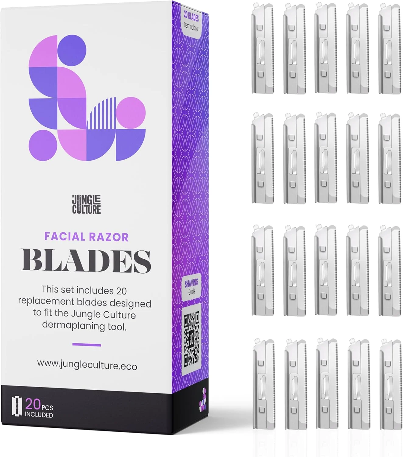 مجموعه 20 عددی تیغ یدک Jungle Culture برای تیغ های درماپلنینگ - تیغ های جایگزین صورت برای شکل دادن به ابرو، لایه برداری دقیق و از بین بردن مو برای داشتن پوستی درخشان و صاف مجموعه 20 عددی تیغ یدک Jungle Culture برای تیغ های درماپلنینگ - تیغ های جایگزین صورت برای شکل دادن به ابرو، لایه برداری دقیق و از بین بردن مو برای داشتن پوستی درخشان و صاف