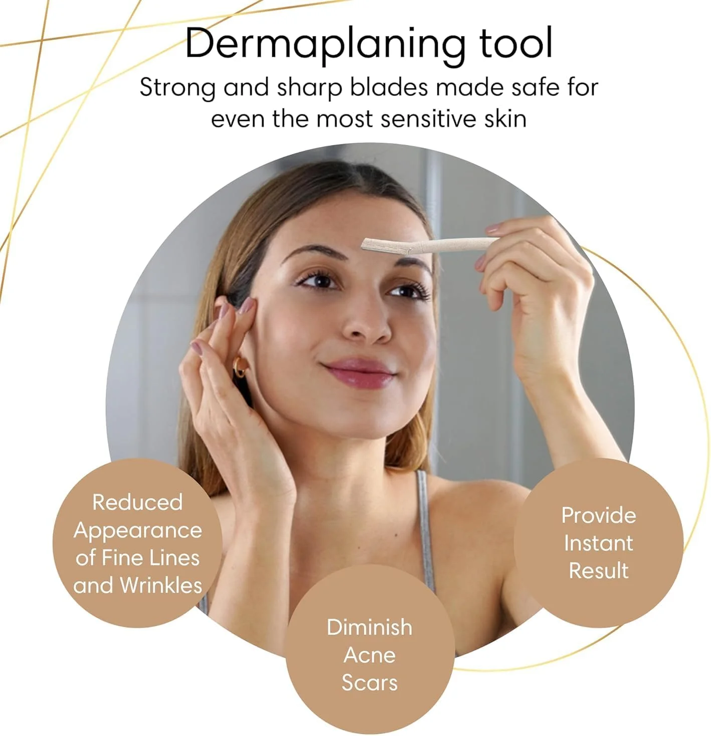 تیغ ابرو 3 عددی HIQUAY برای زنان و مردان، تیغ درماپلنینگ صورت، موبر صورت، از بین برنده کرک هلو، لایه بردار صورت، سازگار با محیط زیست، مناسب برای کرک هلو، چانه، لب بالا، ابروها