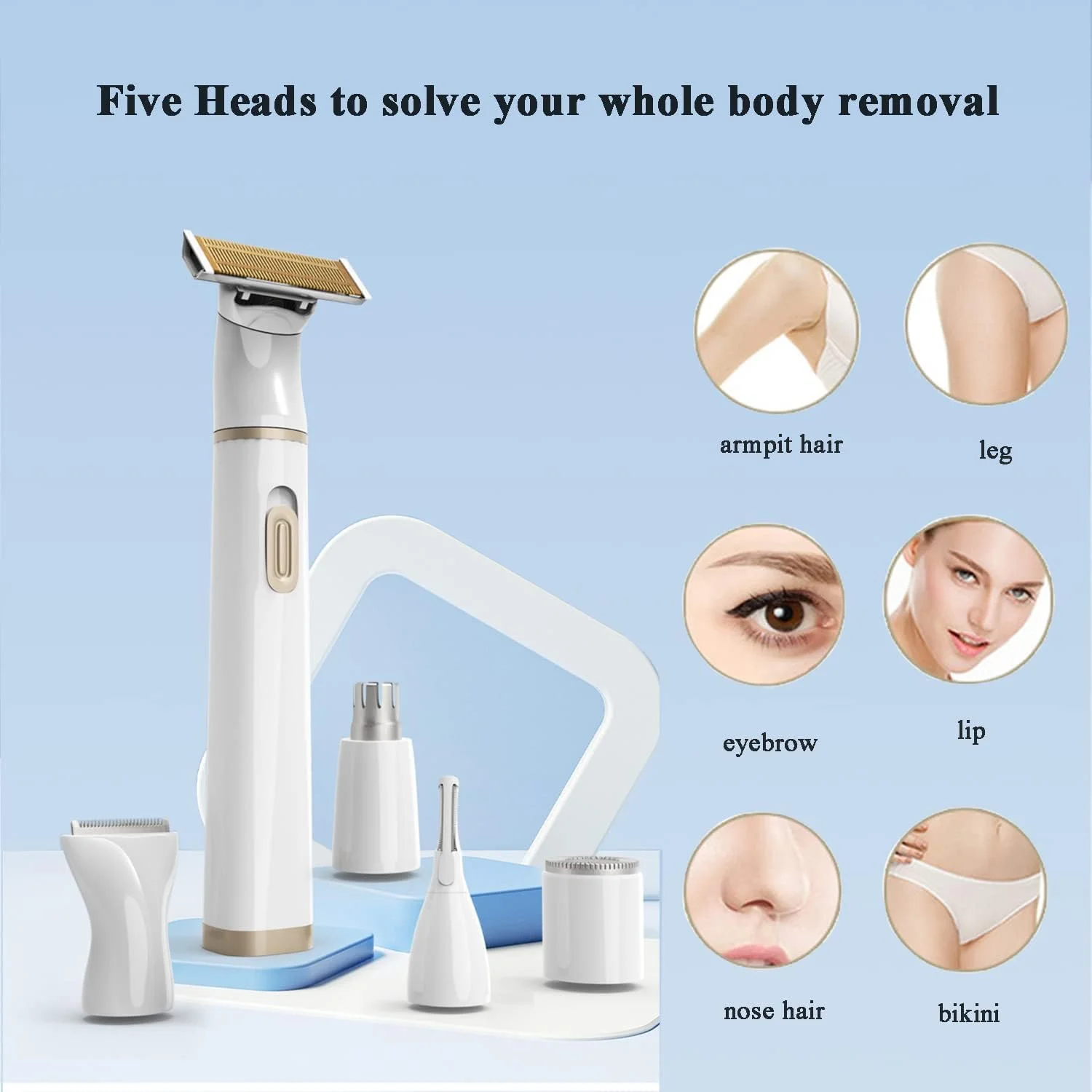 ماشین اصلاح برقی زنانه KASTWAVE، ماشین اصلاح برقی 5 در 1 مخصوص بانوان، موزن بیکینی برای موهای زائد ناحیه تناسلی، موبر مرطوب و خشک بدون درد برای پاها، زیر بغل، ابرو، لب، صورت، بینی و خط بیکینی ماشین اصلاح برقی زنانه KASTWAVE، ماشین اصلاح برقی 5 در 1 مخصوص بانوان، موزن بیکینی برای موهای زائد ناحیه تناسلی، موبر مرطوب و خشک بدون درد برای پاها، زیر بغل، ابرو، لب، صورت، بینی و خط بیکینی