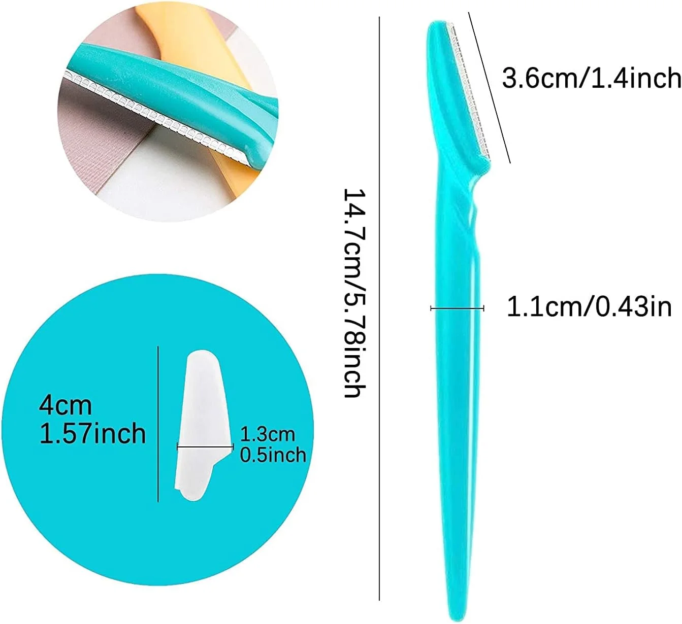 تیغ ابرو KASTWAVE، 15 عدد تیغ ابرو، تیغ ابرو و تیغ صورت برای زنان، ابزار لایه برداری چند منظوره، تیغ صورت و شکل دهنده ابرو برای زنان یا مردان با پوشش دقیق (15 عدد)