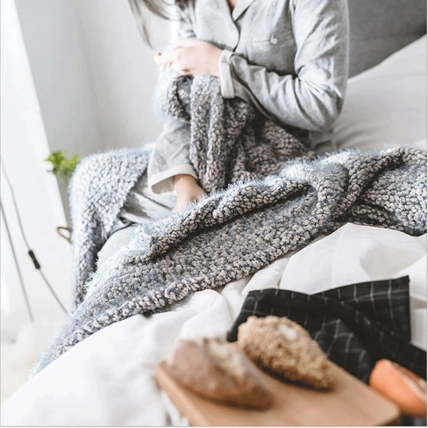 پتو بافتنی تِدنیدز، پتو با ذرات تسکین دهنده فشار، نخ پر، مناسب برای خانواده و دوستان