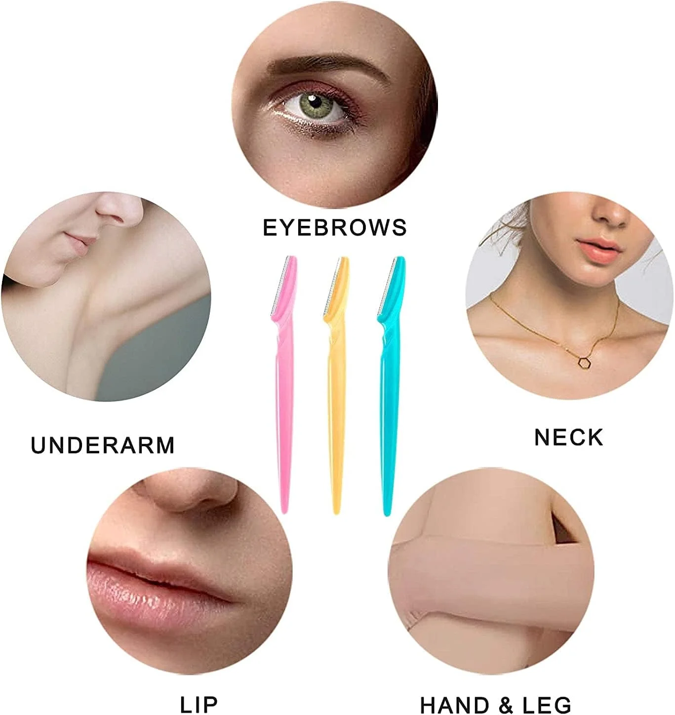 تیغ ابرو KASTWAVE، 15 عدد تیغ ابرو، تیغ ابرو و تیغ صورت برای زنان، ابزار لایه برداری چند منظوره، تیغ صورت و شکل دهنده ابرو برای زنان یا مردان با پوشش دقیق (15 عدد)