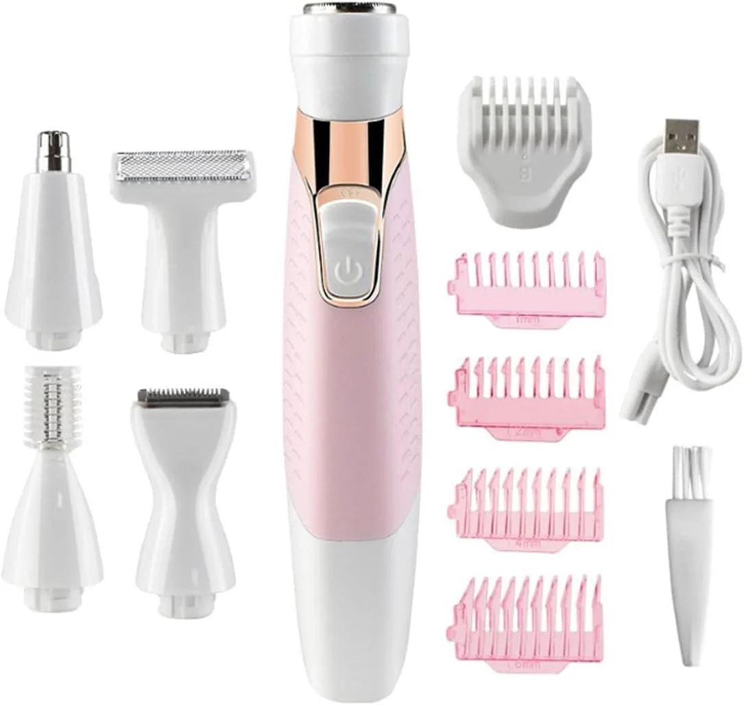 ست تیغ اصلاح برقی KASTWAVE، از بین برنده موهای صورت برای زنان، تیغ ابرو، موزن بینی، اصلاح کننده بدون درد صورت، بدن، بیکینی، چند منظوره، قابل شارژ و ضد آب ست تیغ اصلاح برقی KASTWAVE، از بین برنده موهای صورت برای زنان، تیغ ابرو، موزن بینی، اصلاح کننده بدون درد صورت، بدن، بیکینی، چند منظوره، قابل شارژ و ضد آب