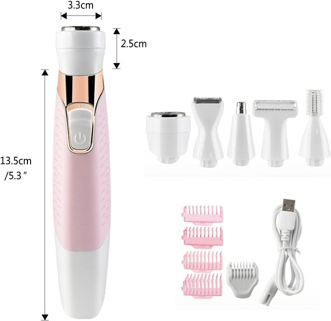 ست تیغ اصلاح برقی KASTWAVE، از بین برنده موهای صورت برای زنان، تیغ ابرو، موزن بینی، اصلاح کننده بدون درد صورت، بدن، بیکینی، چند منظوره، قابل شارژ و ضد آب ست تیغ اصلاح برقی KASTWAVE، از بین برنده موهای صورت برای زنان، تیغ ابرو، موزن بینی، اصلاح کننده بدون درد صورت، بدن، بیکینی، چند منظوره، قابل شارژ و ضد آب
