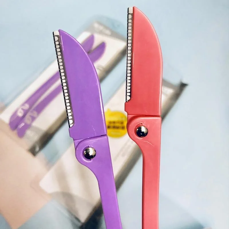 تیغ ابرو زنانه HIQUAY، 3 عددی، حالت دهنده ابرو تاشو، ابزار درماپلنینگ برای از بین بردن ایمن و آسان موهای صورت، لایه برداری صورت، از بین بردن موهای صورت و اصلاح بدن