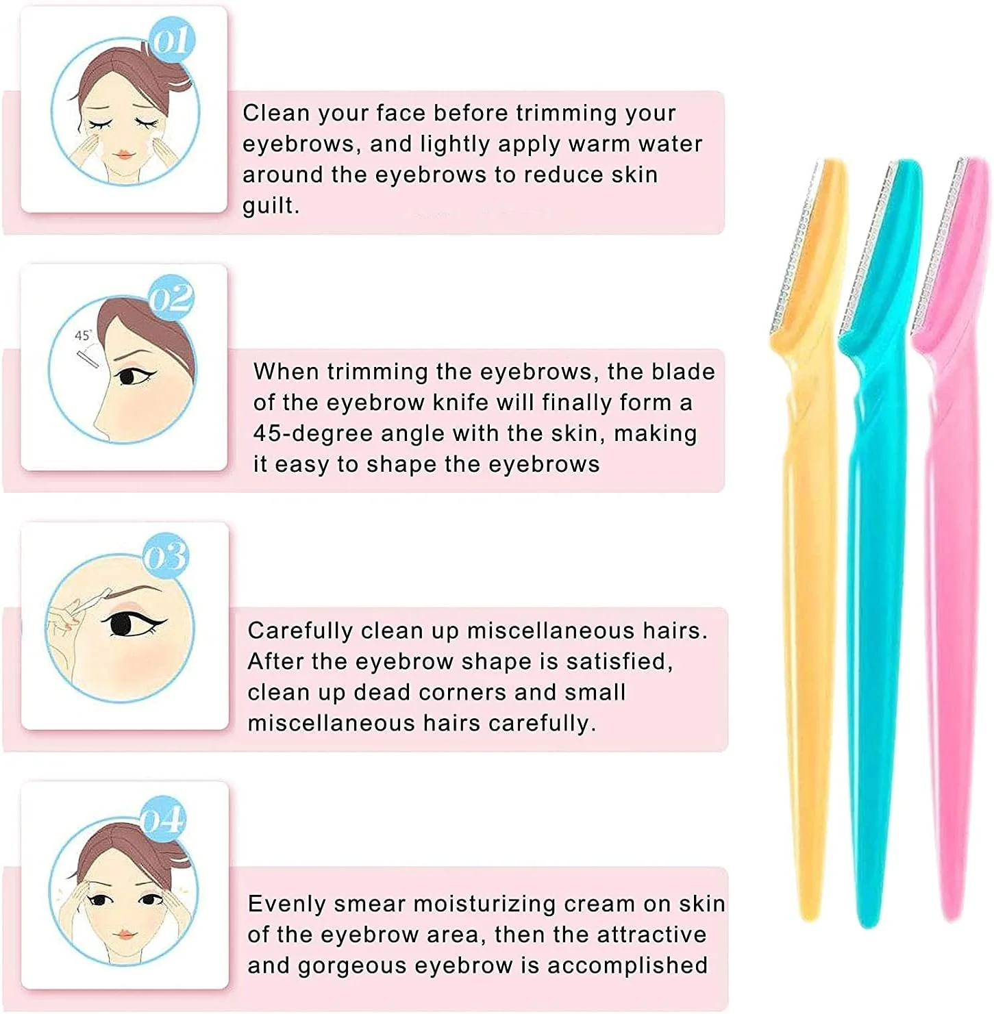 تیغ ابرو KASTWAVE، 15 عدد تیغ ابرو، تیغ ابرو و تیغ صورت برای زنان، ابزار لایه برداری چند منظوره، تیغ صورت و شکل دهنده ابرو برای زنان یا مردان با پوشش دقیق (15 عدد)