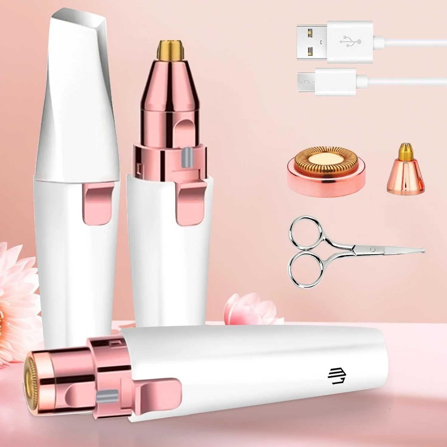 موبر ابرو LIWEGHT، موبر صورت شارژی 2 در 1 با چراغ LED - تیغ اصلاح بدون درد برای صورت، موهای زائد، لب، چانه و ابرو موبر ابرو LIWEGHT، موبر صورت شارژی 2 در 1 با چراغ LED - تیغ اصلاح بدون درد برای صورت، موهای زائد، لب، چانه و ابرو