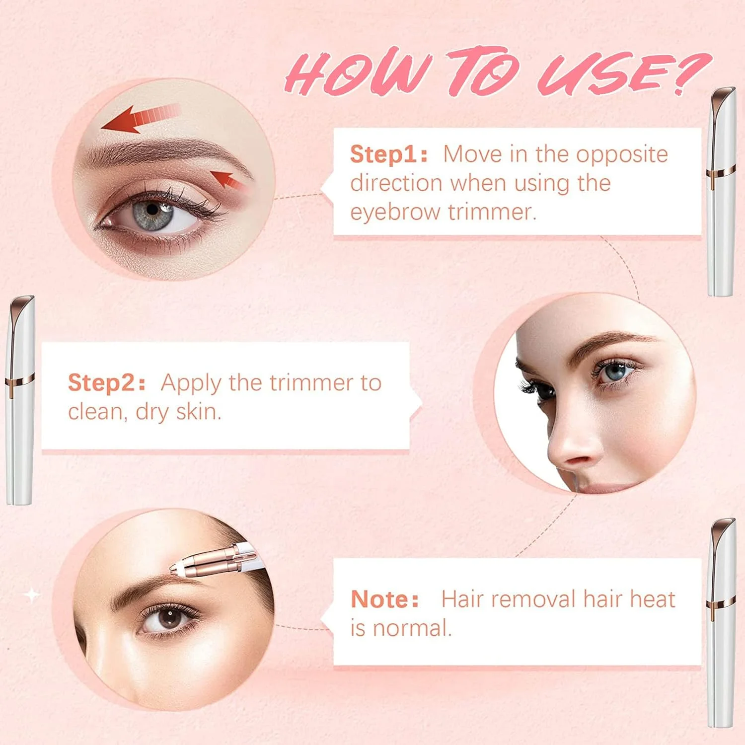 موزن ابرو شارژی Lonnalee، موزن کوچک بدن برای زنان، مناسب ابرو، لب، بینی، بدن و صورت به همراه برس تمیز کننده موزن ابرو شارژی Lonnalee، موزن کوچک بدن برای زنان، مناسب ابرو، لب، بینی، بدن و صورت به همراه برس تمیز کننده