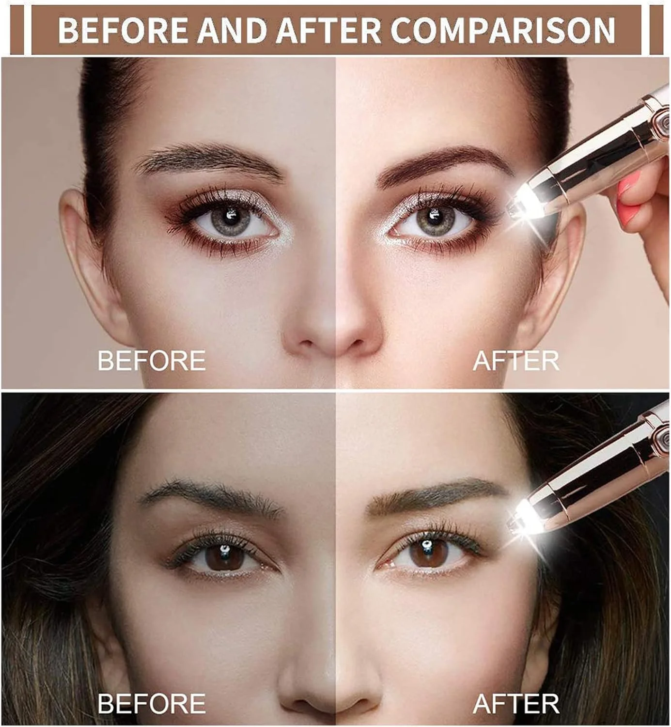 موزن ابرو شارژی Lonnalee، موزن کوچک بدن برای زنان، مناسب ابرو، لب، بینی، بدن و صورت به همراه برس تمیز کننده موزن ابرو شارژی Lonnalee، موزن کوچک بدن برای زنان، مناسب ابرو، لب، بینی، بدن و صورت به همراه برس تمیز کننده