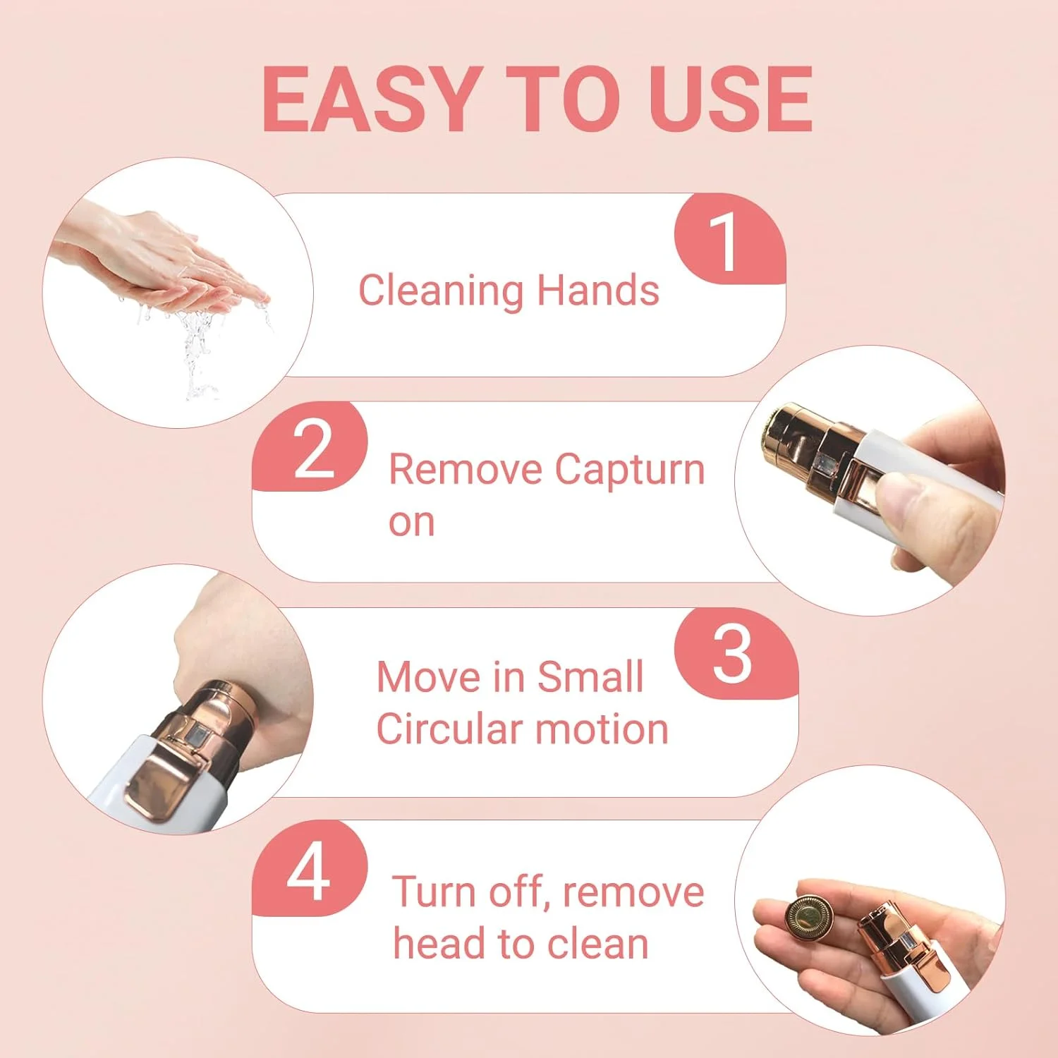 موبر ابرو LIWEGHT، موبر صورت شارژی 2 در 1 با چراغ LED - تیغ اصلاح بدون درد برای صورت، موهای زائد، لب، چانه و ابرو