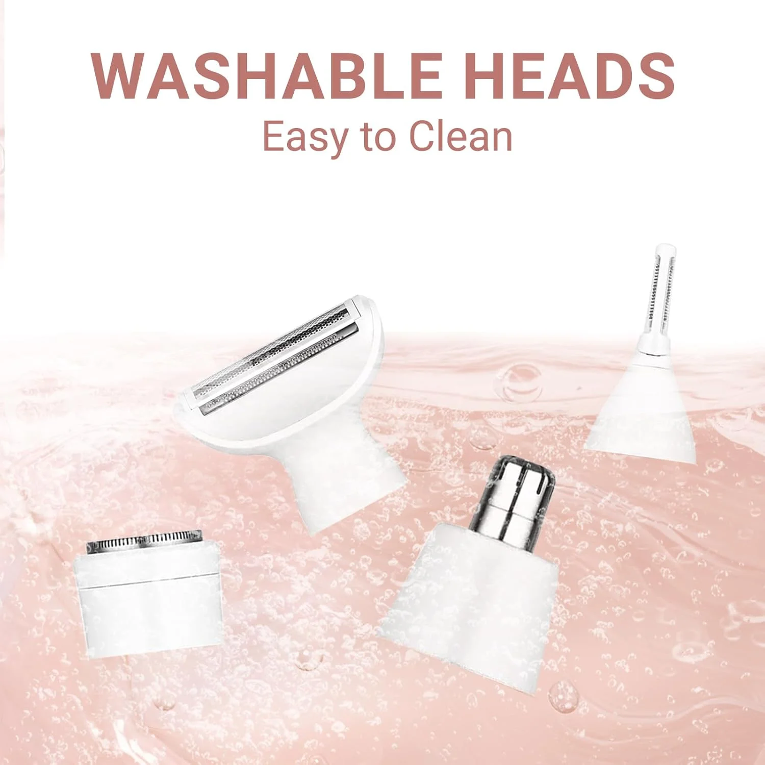 مو زن ابرو LIWEGHT، مو زن بدون درد قابل شارژ USB، ریش تراش برقی چند منظوره 4 در 1 برای زنان - ایده آل برای بیکینی، بینی، ابرو، بدن و خط ریش