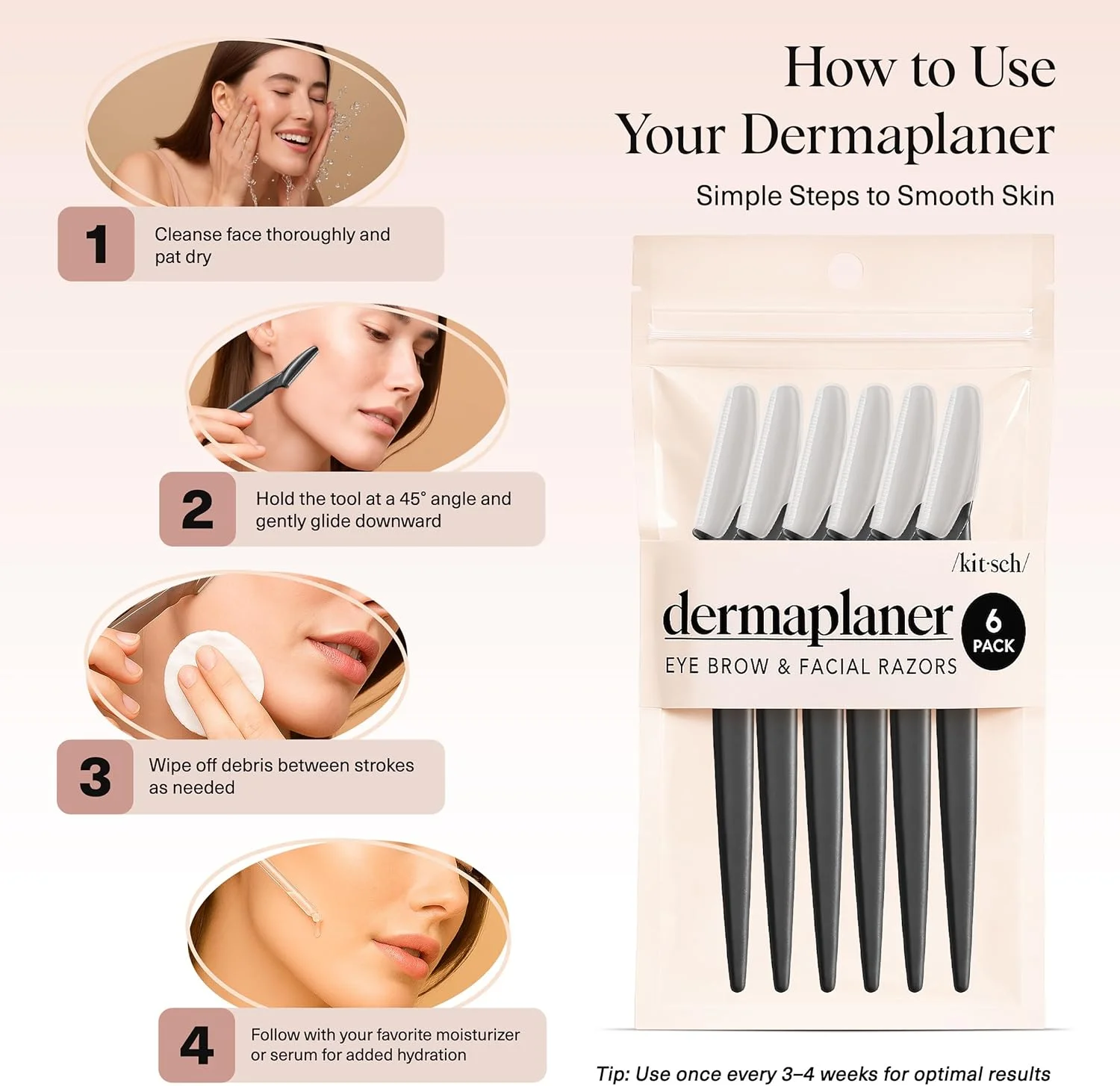تیغ درماپلینینگ کیچ برای صورت بانوان - تیغ صورت برای زنان و مردان، موزن ابرو و اصلاح صورت - تیغ لایه بردار صورت و ابزار مراقبت از پوست برای پوستی صاف تر - مشکی، 6 عدد تیغ درماپلینینگ کیچ برای صورت بانوان - تیغ صورت برای زنان و مردان، موزن ابرو و اصلاح صورت - تیغ لایه بردار صورت و ابزار مراقبت از پوست برای پوستی صاف تر - مشکی، 6 عدد