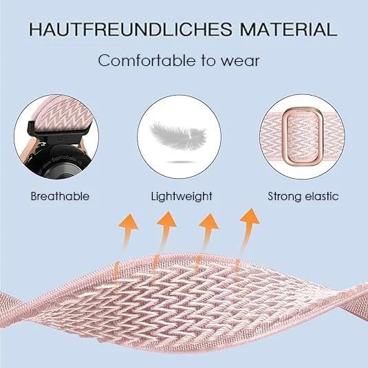 بندهای کشی نایلونی Xininyia مناسب برای بند ساعت هوشمند TRAUSI TG08، بندهای الاستیک و قابل تنفس جایگزین ساعت هوشمند، بندهای قابل تنظیم (بسته 3 عددی)