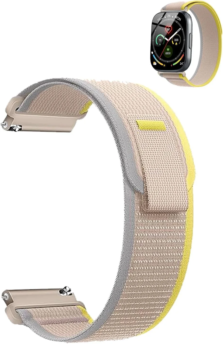 بند YAJOJO برای ساعت هوشمند Cillso T80، بند مچی نایلونی ورزشی برای ساعت هوشمند Cillso T80، بند جایگزین ساعت هوشمند با قابلیت خشک شدن سریع و جذب عرق، بند مچی قابل تنظیم، مشکی