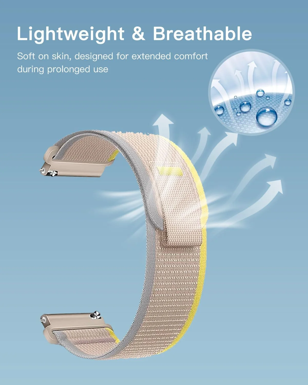 بند YAJOJO برای ساعت هوشمند Cillso T80، بند مچی نایلونی ورزشی برای ساعت هوشمند Cillso T80، بند جایگزین ساعت هوشمند با قابلیت خشک شدن سریع و جذب عرق، بند مچی قابل تنظیم، مشکی