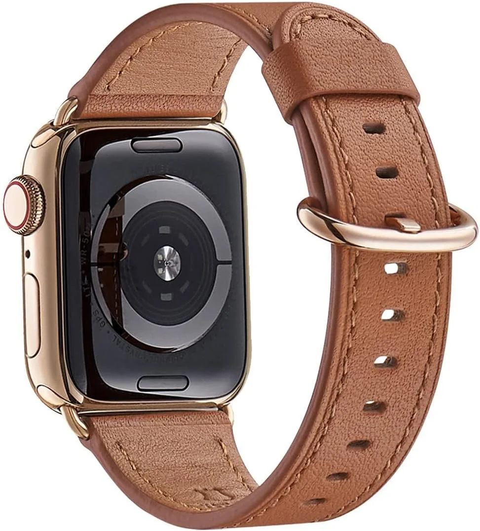 بند چرمی O Ozone سازگار با اپل واچ سری 10 | Ultra 2 | 8 Ultra | 9 | 8 | 7 | 6، 49/46/45/44/42/41/40/38 میلی‌متر، بند مچی جایگزین چرمی ممتاز برای مردان و زنان