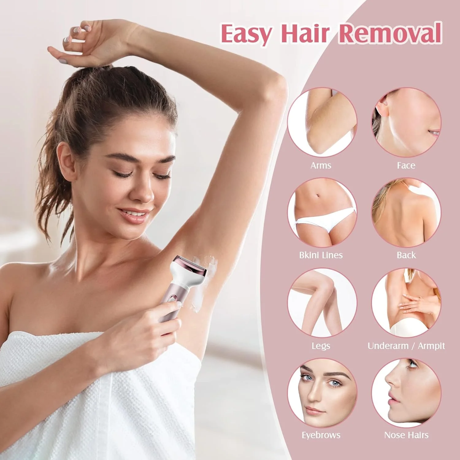 ماشین اصلاح برقی زنانه نالاکال، 4 در 1، موبر صورت زنانه، موزن برقی بیکینی زنانه برای پاها، ماشین اصلاح مسافرتی برای ابرو، گوش، بینی، لب، ریش، زیر بغل، رزگلد ماشین اصلاح برقی زنانه نالاکال، 4 در 1، موبر صورت زنانه، موزن برقی بیکینی زنانه برای پاها، ماشین اصلاح مسافرتی برای ابرو، گوش، بینی، لب، ریش، زیر بغل، رزگلد