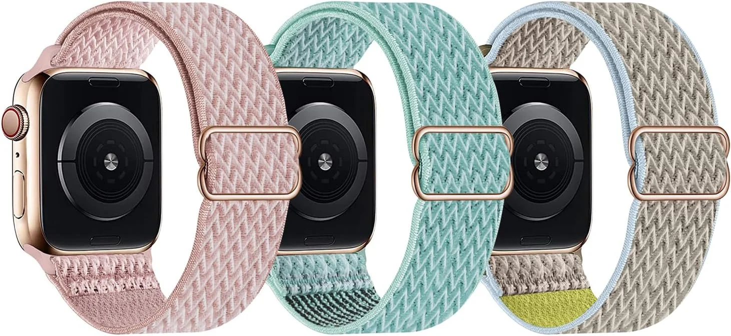بند نایلونی کشی O Ozone سازگار با اپل واچ سری 10 | Ultra 2 | 8 Ultra | 9 | 8 | 7 | 6، 49/46/45/44/42/41/40/38 میلی‌متر، مچ بند جایگزین سیلیکونی نرم ضد آب زنانه مردانه