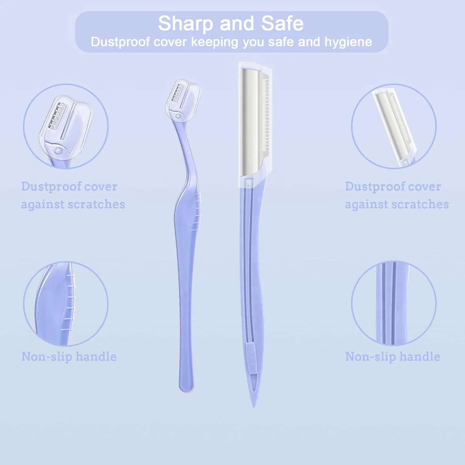 تیغ ابرو زنانه NALACAL بسته 4 عددی، تیغ صورت زنانه با درپوش، موبر ایمن صورت، ابزار اصلاح و حالت دهنده چند منظوره ابرو - آبی تیغ ابرو زنانه NALACAL بسته 4 عددی، تیغ صورت زنانه با درپوش، موبر ایمن صورت، ابزار اصلاح و حالت دهنده چند منظوره ابرو - آبی