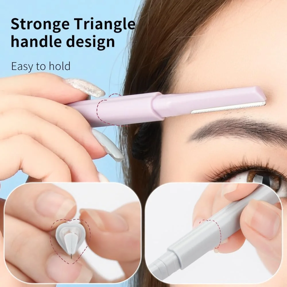 تیغ ابرو دو سر NALACAL، ست اصلاح و فرم دهی موهای صورت زنانه (صورتی، بنفش، خاکستری) - 3 عددی تیغ ابرو دو سر NALACAL، ست اصلاح و فرم دهی موهای صورت زنانه (صورتی، بنفش، خاکستری) - 3 عددی