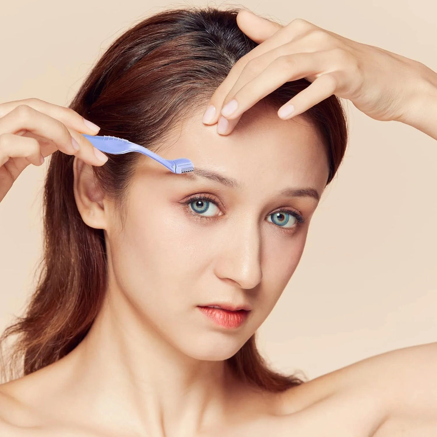 تیغ ابرو زنانه NALACAL بسته 4 عددی، تیغ صورت زنانه با درپوش، موبر ایمن صورت، ابزار اصلاح و حالت دهنده چند منظوره ابرو - آبی تیغ ابرو زنانه NALACAL بسته 4 عددی، تیغ صورت زنانه با درپوش، موبر ایمن صورت، ابزار اصلاح و حالت دهنده چند منظوره ابرو - آبی