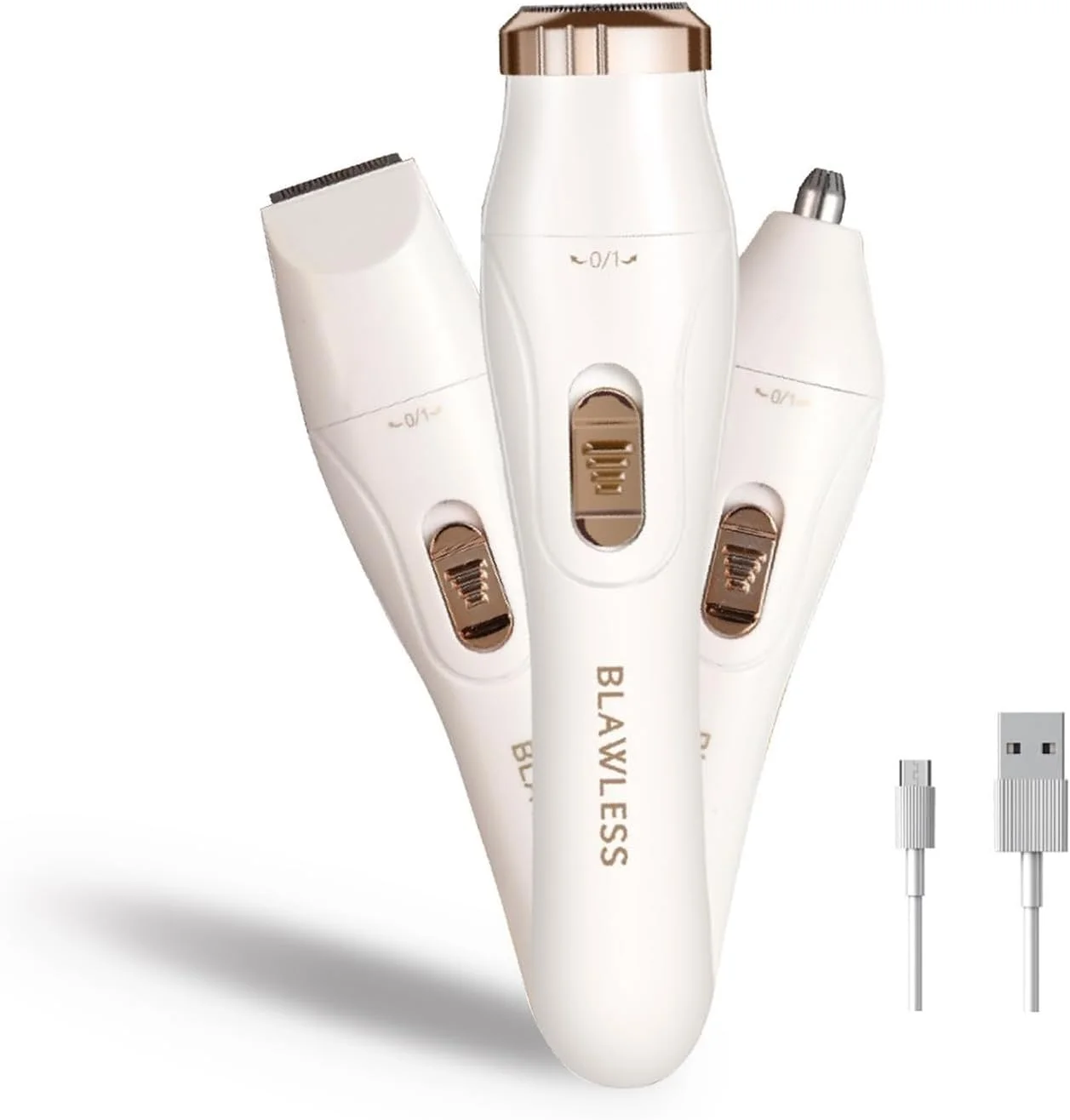 دستگاه موزن زنانه 3 در 1 NALACAL: حذف ملایم موهای صورت برای پوست های حساس - ایده آل برای ابرو، بینی، لب بالا، بیکینی، زیر بغل و پاها - ریش تراش برقی برای اصلاح صاف و بدون زحمت