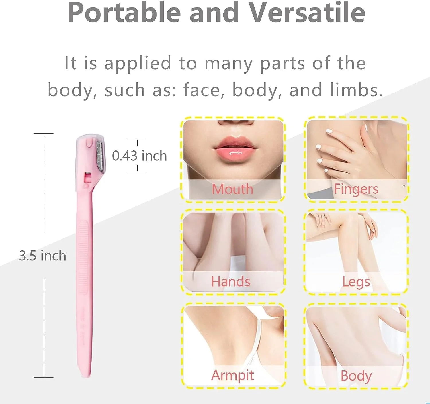 تیغ ابرو NALACAL، 6 عدد مینی تیغ ابرو چند منظوره لایه بردار و ابزار لایه برداری تیغ صورت برای زنان تیغه های استیل ضد زنگ ایمن و تیز طراحی شده برای زنان و مردان