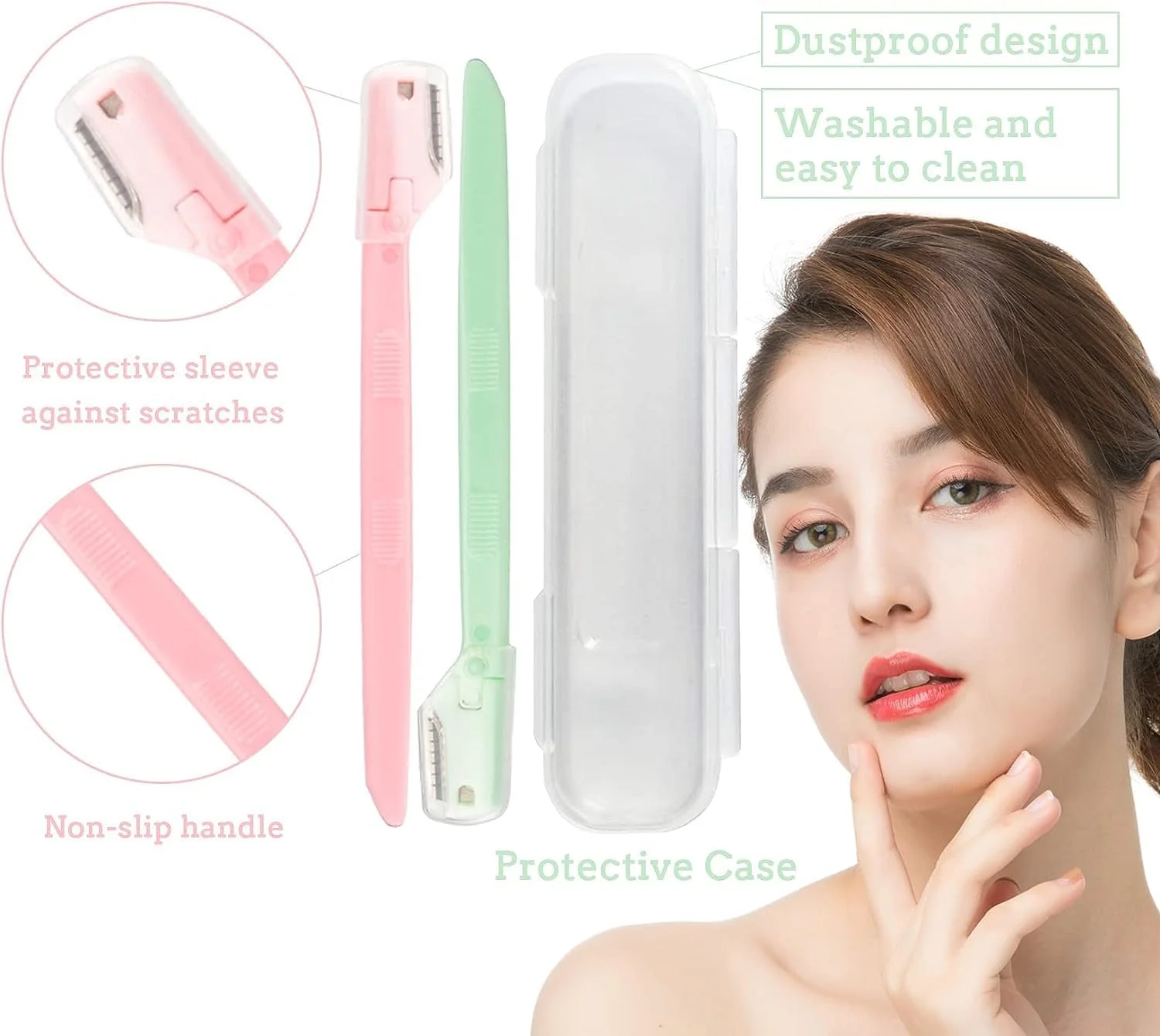 تیغ ابرو NALACAL، 6 عدد مینی تیغ ابرو چند منظوره لایه بردار و ابزار لایه برداری تیغ صورت برای زنان تیغه های استیل ضد زنگ ایمن و تیز طراحی شده برای زنان و مردان