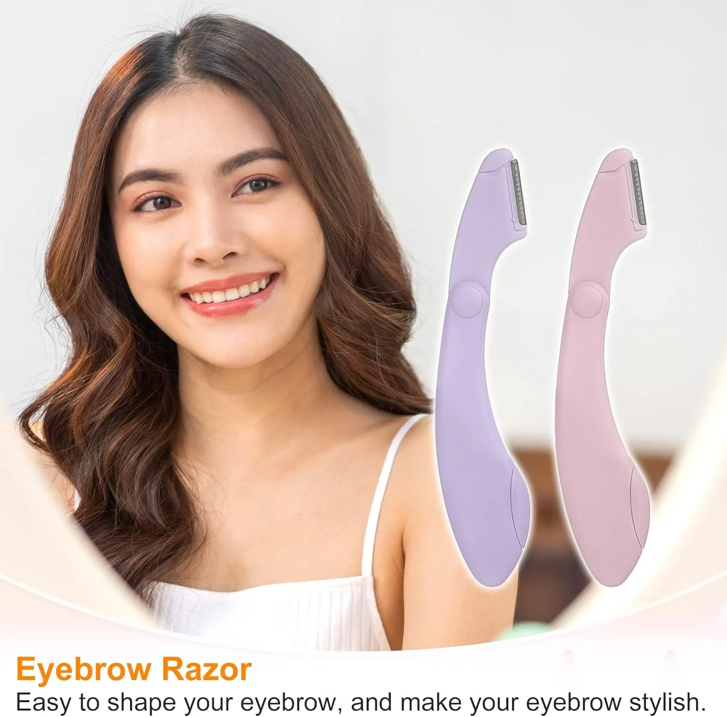 تیغ ابرو مینی نالاکال 6 عددی برای زنان، ابزار اصلاح ابرو و از بین بردن موهای صورت، استیل ضد زنگ ABS (صورتی و بنفش)