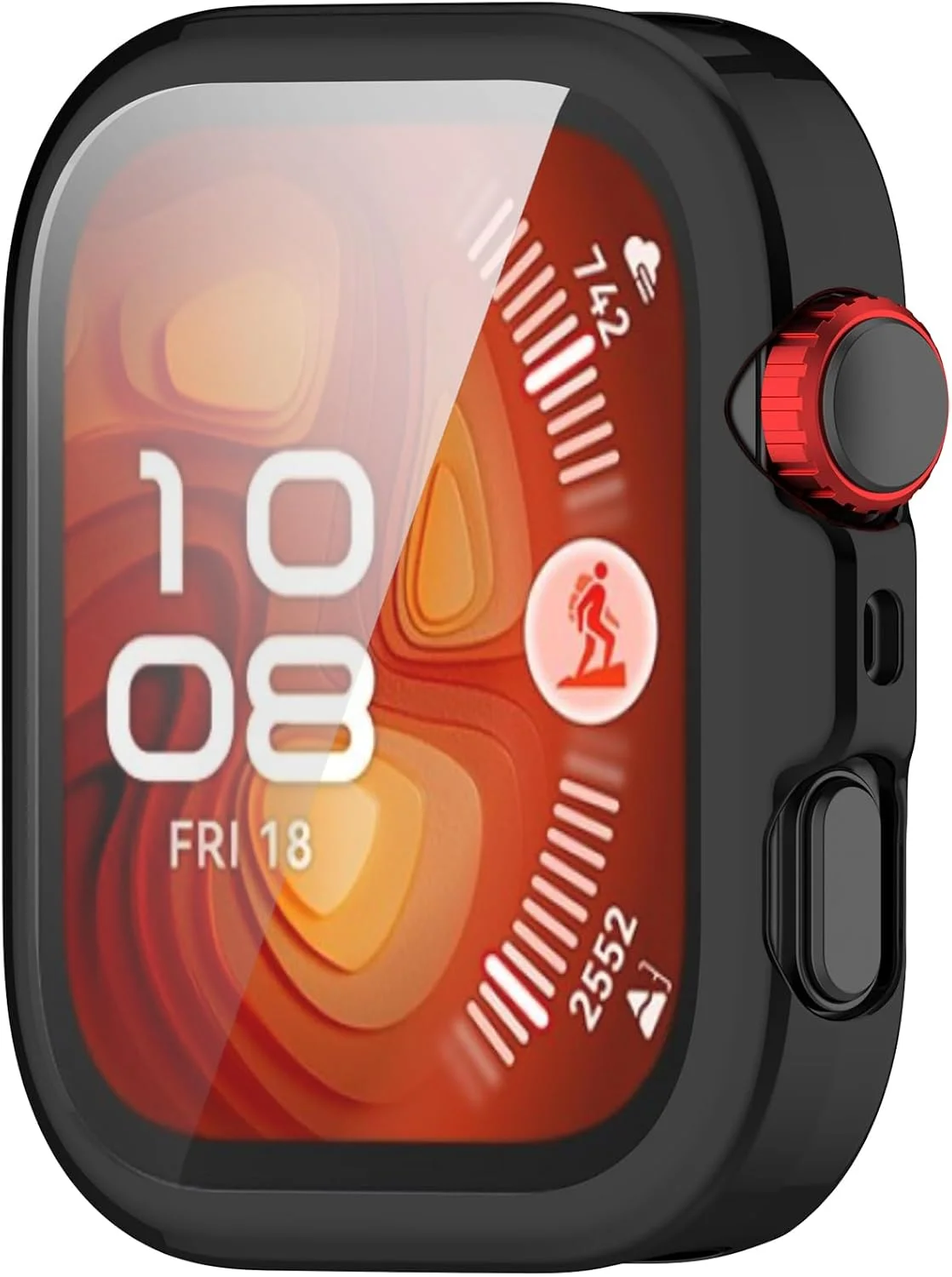 قاب محافظ TPU کامل دادو سازگار با هوآوی فیت 4 – فوق العاده باریک، پوشش محافظ دور تا دور با محافظ صفحه نمایش برای ساعت هوشمند هوآوی فیت 4 (مشکی)