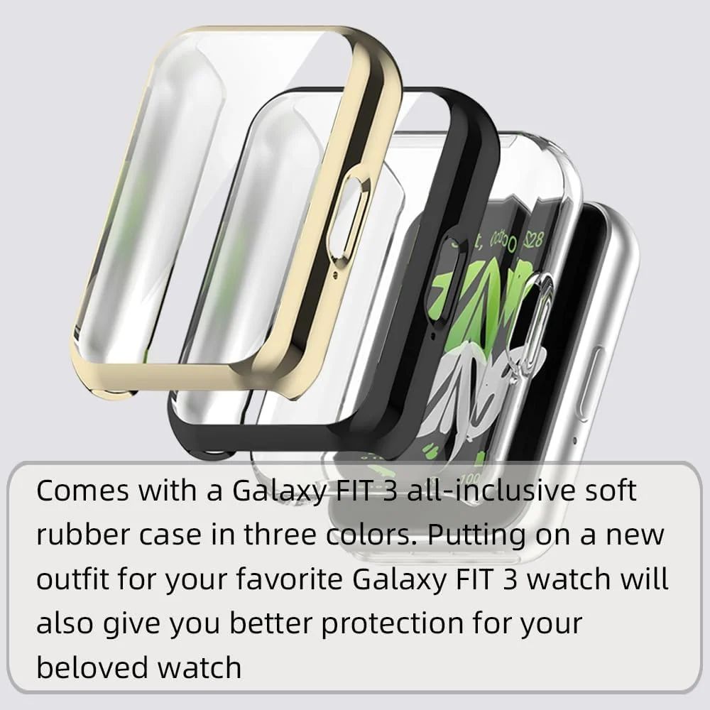 محافظ صفحه نمایش ساعت آزون مدل Samsung Galaxy Fit 3 SM-R390، بسته 3 عددی، کاور نرم TPU مقاوم در برابر خراش، محافظ کامل صفحه نمایش، لوازم جانبی ساعت هوشمند فوق العاده نازک محافظ صفحه نمایش ساعت آزون مدل Samsung Galaxy Fit 3 SM-R390، بسته 3 عددی، کاور نرم TPU مقاوم در برابر خراش، محافظ کامل صفحه نمایش، لوازم جانبی ساعت هوشمند فوق العاده نازک