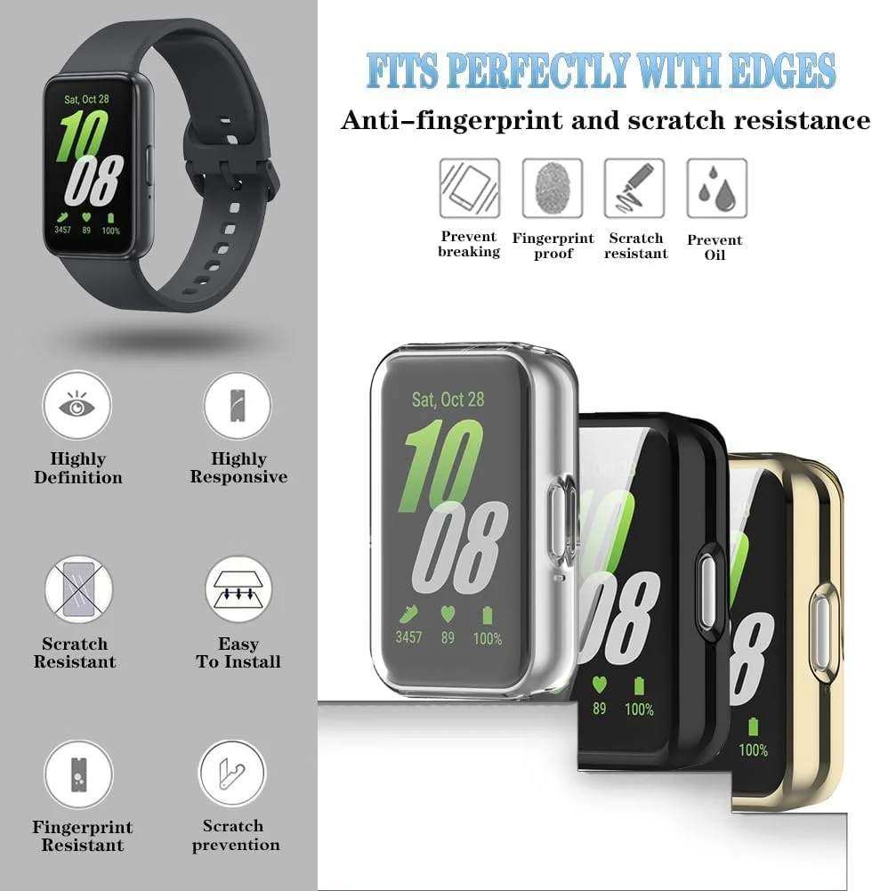 محافظ صفحه نمایش ساعت آزون مدل Samsung Galaxy Fit 3 SM-R390، بسته 3 عددی، کاور نرم TPU مقاوم در برابر خراش، محافظ کامل صفحه نمایش، لوازم جانبی ساعت هوشمند فوق العاده نازک محافظ صفحه نمایش ساعت آزون مدل Samsung Galaxy Fit 3 SM-R390، بسته 3 عددی، کاور نرم TPU مقاوم در برابر خراش، محافظ کامل صفحه نمایش، لوازم جانبی ساعت هوشمند فوق العاده نازک