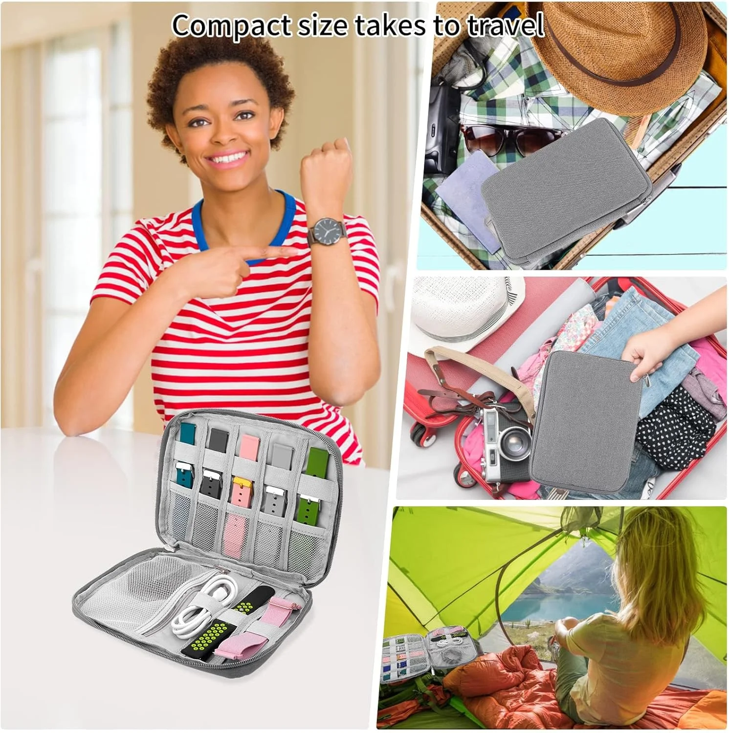 کیف سازمان دهنده بند ساعت MAKINGTEC، کیف نگهداری بند ساعت ضد آب، نگهدارنده بند ساعت هوشمند، جعبه بند ساعت، کیف حمل بند ساعت سازگار با همه بندهای ساعت و لوازم جانبی (خاکستری) کیف سازمان دهنده بند ساعت MAKINGTEC، کیف نگهداری بند ساعت ضد آب، نگهدارنده بند ساعت هوشمند، جعبه بند ساعت، کیف حمل بند ساعت سازگار با همه بندهای ساعت و لوازم جانبی (خاکستری)