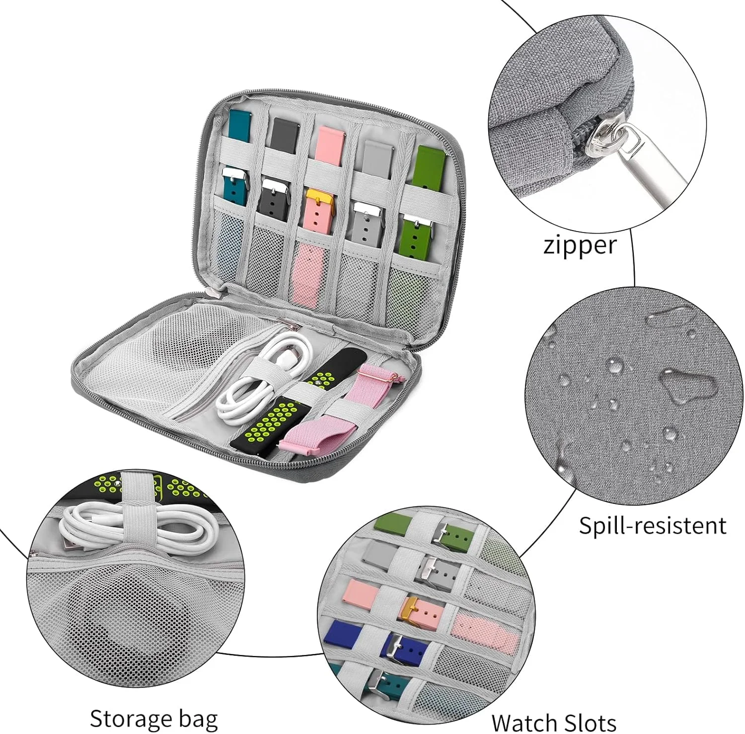 کیف سازمان دهنده بند ساعت MAKINGTEC، کیف نگهداری بند ساعت ضد آب، نگهدارنده بند ساعت هوشمند، جعبه بند ساعت، کیف حمل بند ساعت سازگار با همه بندهای ساعت و لوازم جانبی (خاکستری) کیف سازمان دهنده بند ساعت MAKINGTEC، کیف نگهداری بند ساعت ضد آب، نگهدارنده بند ساعت هوشمند، جعبه بند ساعت، کیف حمل بند ساعت سازگار با همه بندهای ساعت و لوازم جانبی (خاکستری)