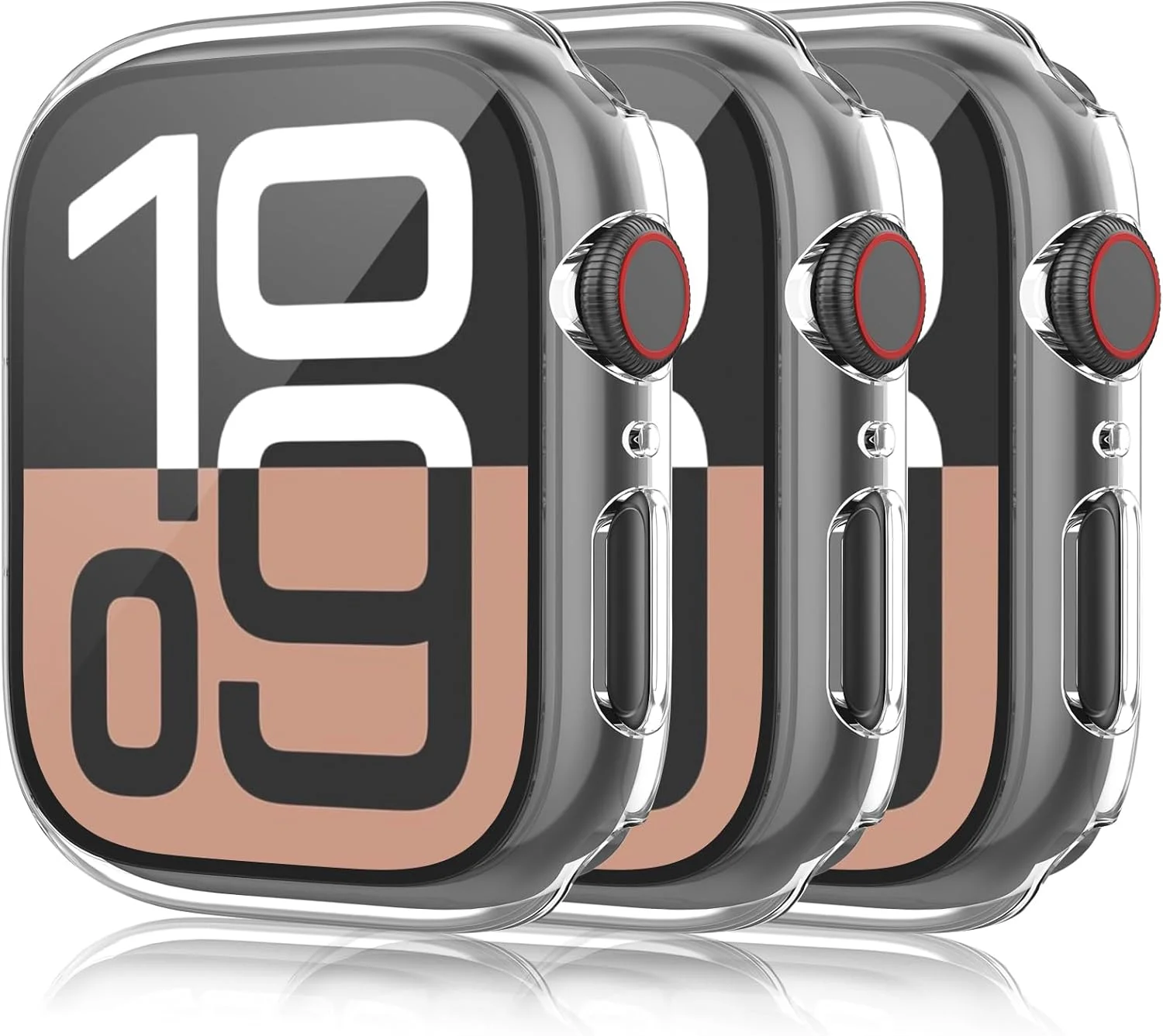 بسته 3 عددی محافظ صفحه نمایش شیشه ای حرارت دیده برای اپل واچ سری 10 (2024) سایز 42mm/46mm، محافظ صفحه سخت PC فوق العاده نازک و مقاوم در برابر خراش برای آی واچ 10 (شفاف/شفاف/شفاف، اپل واچ 10 (42mm))